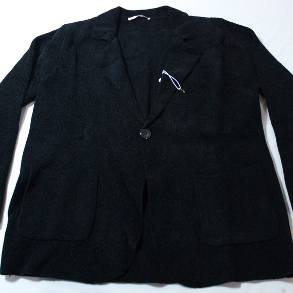 Aha Selected Men's Stretch Knit Midweight One Button Blazer Black Large - Picture 1 of 4